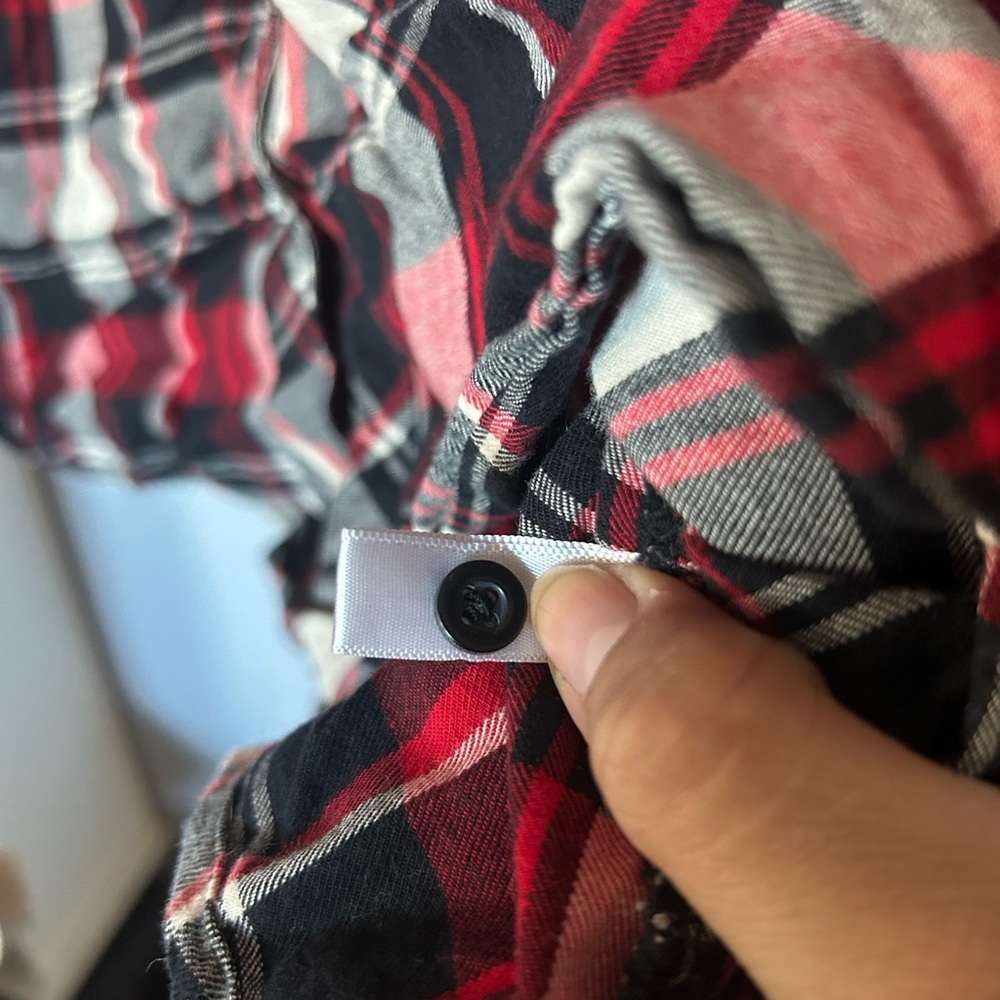 Red and Black Plaid Button-Up Shirt - Picture 5 of 7